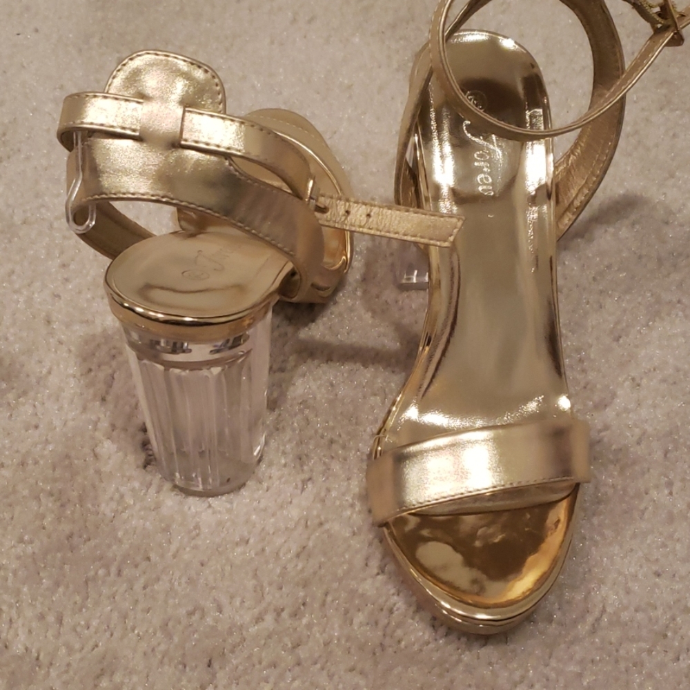 Gold Clear Heels - Picture 2 of 3